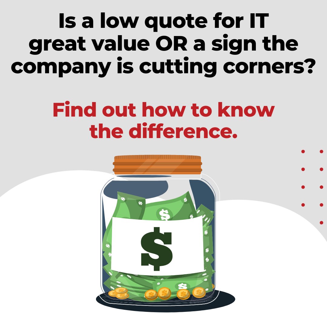 AdeptNetworks's tweet image. 🤑 When it comes to IT, low prices can be a sign the company is cutting corners, BUT that doesn’t mean high prices mean they’re the best option on the market.
We’ll tell you what those are: ow.ly/b8ML50Q2aG2
#ITServices #NetworkSecurity #TechnologyTips