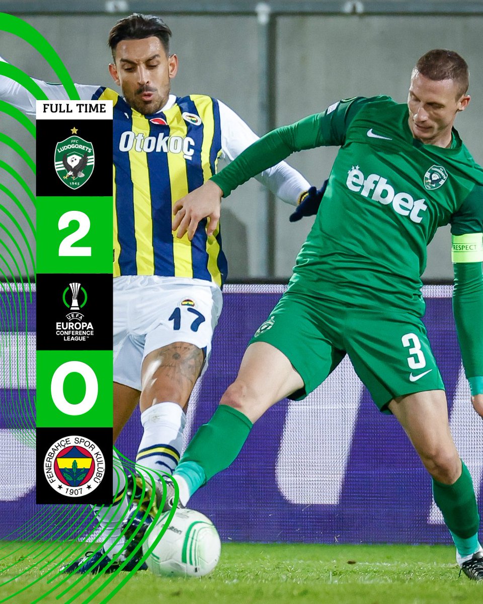 💪 Full time. Victory for Ludogorets with 2:0 #ludogorets #fenerbahce #uecl