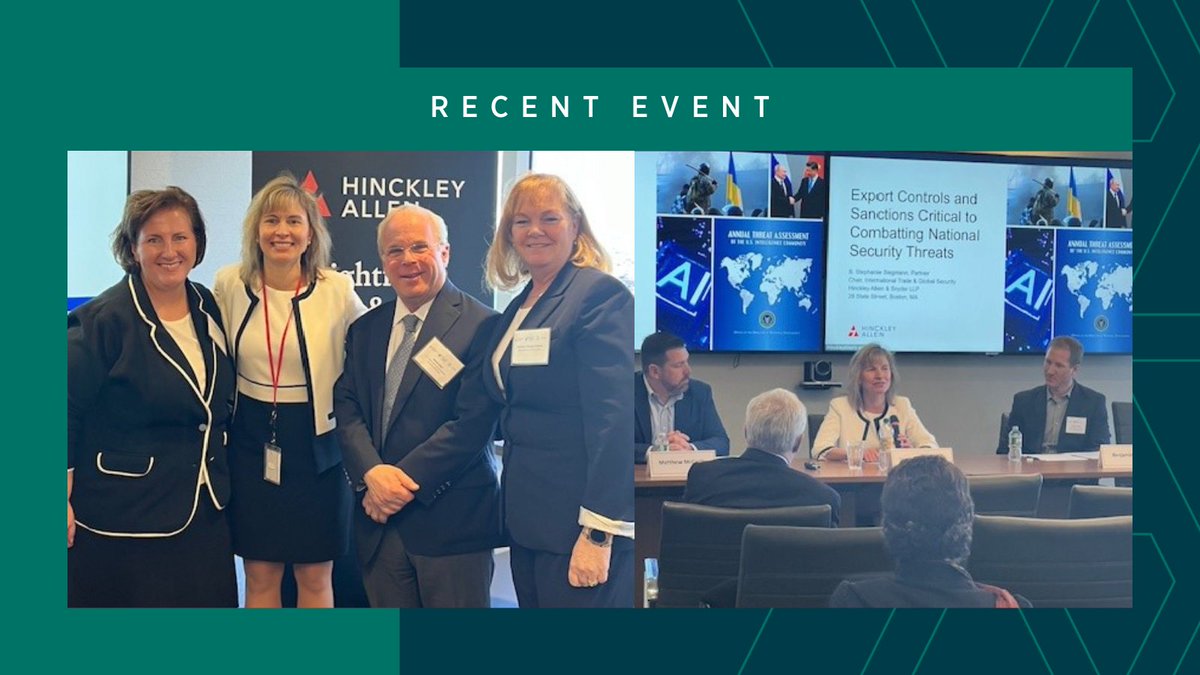 We were pleased to host a <a href="/MAExportCenter/">Mass Export Center</a> event this week on Cross-Border Data Privacy, Export Controls, and Cybersecurity. Chair of the International Trade &amp; Global Security Practice Group, B. Stephanie Siegmann, led a robust discussion. Learn more: bit.ly/3MA39EU