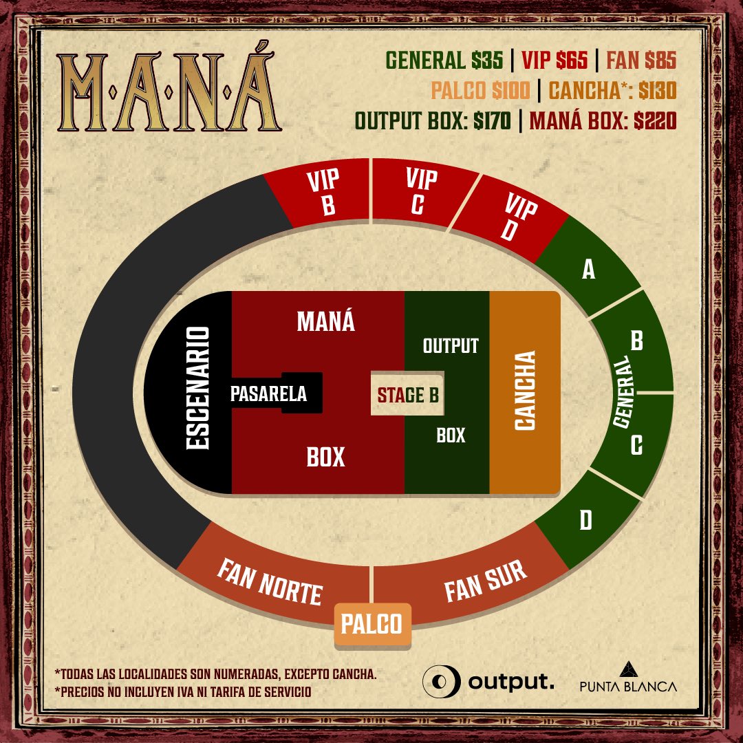 🎸Maná en Quito 🤟 entradas a la venta desde el viernes 10 de noviembre.