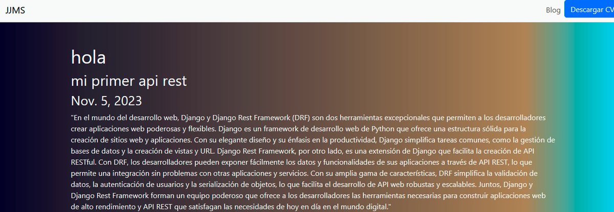 Jarez_Dev's tweet image. #100DaysOfCodepython #100DiasDeCodigo #pythoncode
El día 62 aprendiendo python termine el pequeño portafolio y me di cuenta de algo no me gusta CSS enserio me tardo mucho haciendo esos pequeños estilos de ahí le agregue un pequeño blog para la documentación planeo mejorarlo 🥳🥳