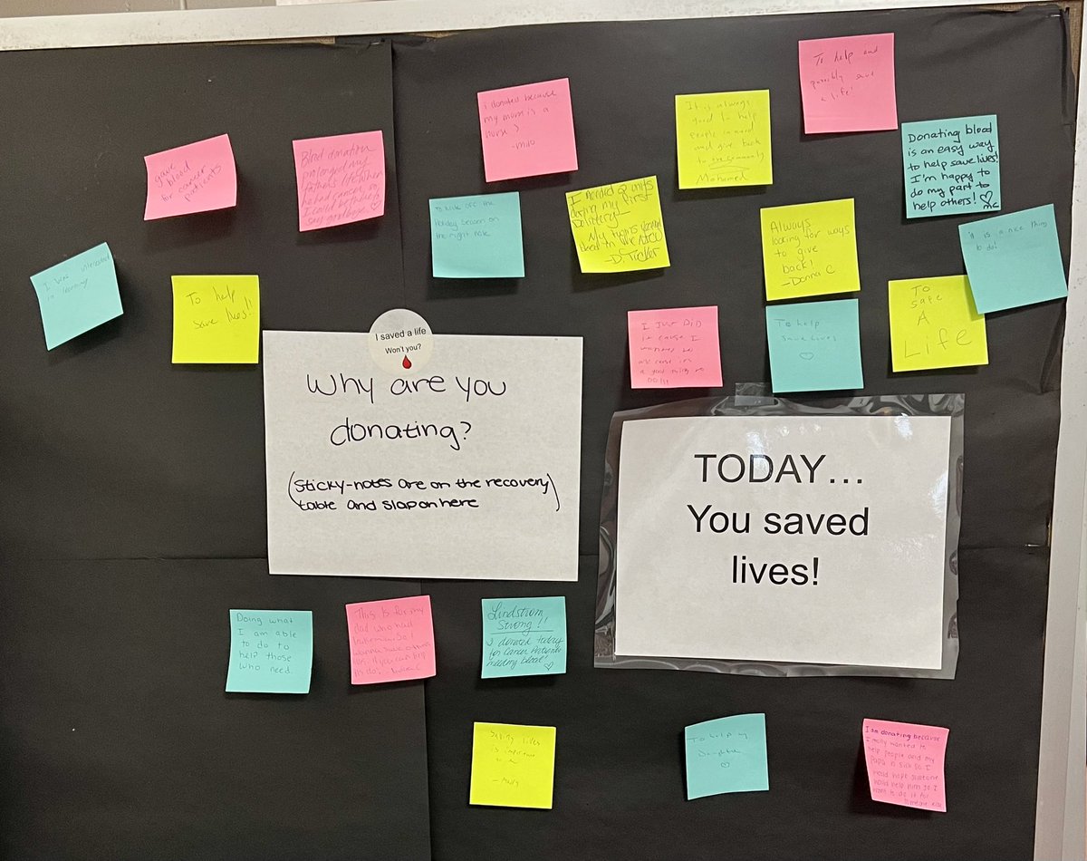 Donating blood save lives!!! 
Great job NHS community!