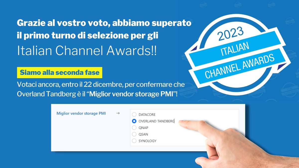 Grazie al vostro voto 🥳 anche quest'anno siamo in FINALE! 💪💪💪 Ancora un click per farci vincere 😍😍😍

qui 👉 italianchannelawards.it/votazione

#ICA2K23