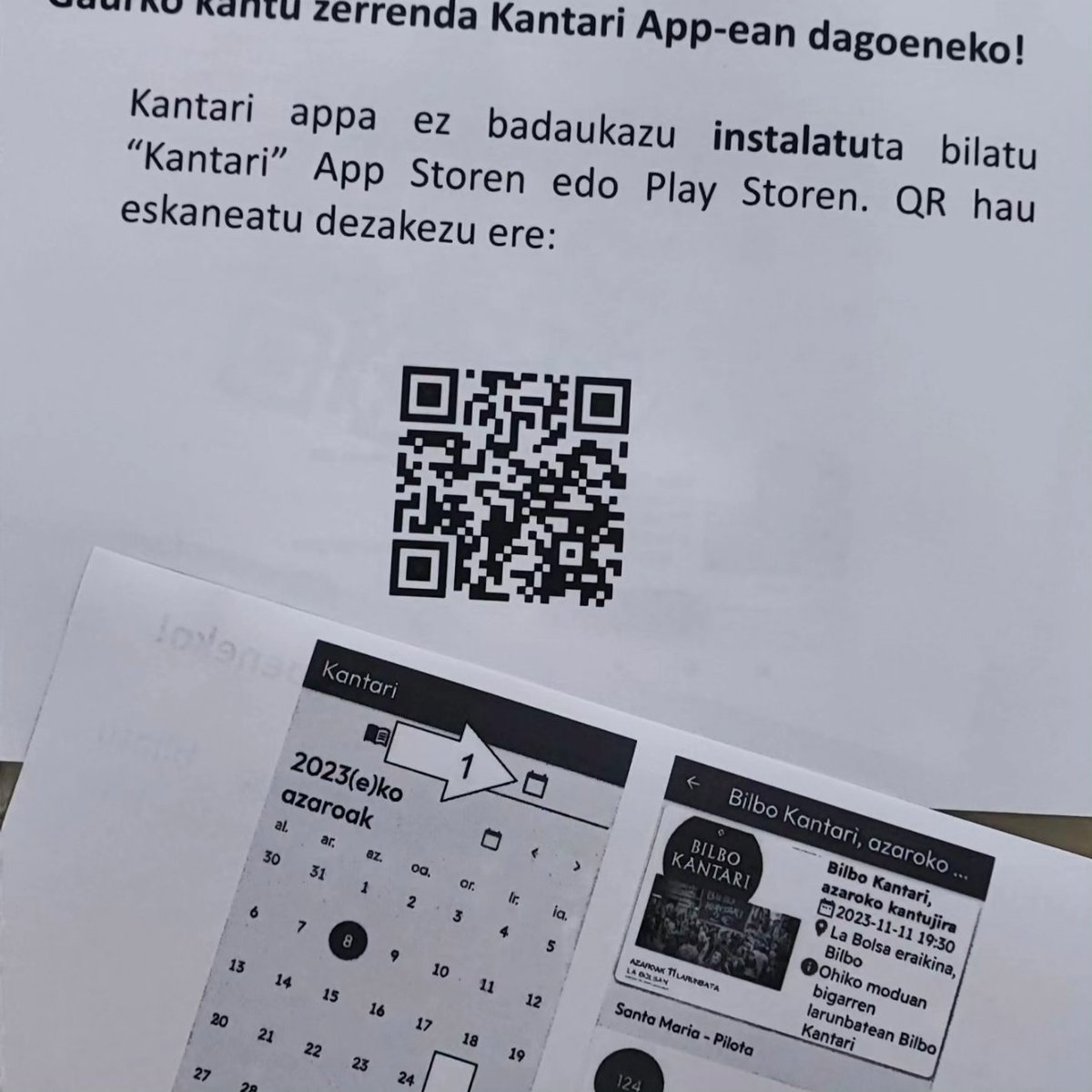 Appean larunbateko Bilbo Kantariko zerrenda eta geldilekuak daude, baina nola sartu? Hemen azaldu dugu bi argazkietan. Hala ere, orritxo batzuk bananduko ditugu ere larunbatean bertan.