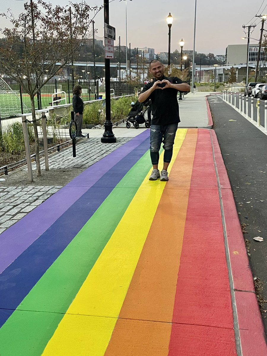Today, outside Uncle Milton’s and next to ResilienCity Park we painted a rainbow sidewalk to reinforce that Love is Love.

In #Hoboken, we know that only light drives out darkness and we won’t let any action stop us from being the fair and welcoming city that we all love. 🏳️‍🌈