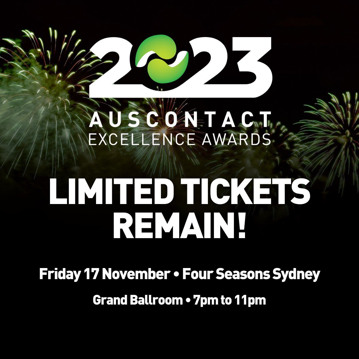 CALL OUT TO MEMBERS 📣 FIVE TICKETS REMAIN for next week's National Excellence Awards Celebration!

If you haven't yet secured your ticket, this is your LAST CHANCE!

Email events@auscontact.com.au or call 02 9906 6163 to book now

#auscontact #contactcentres #excellence #cx #ex