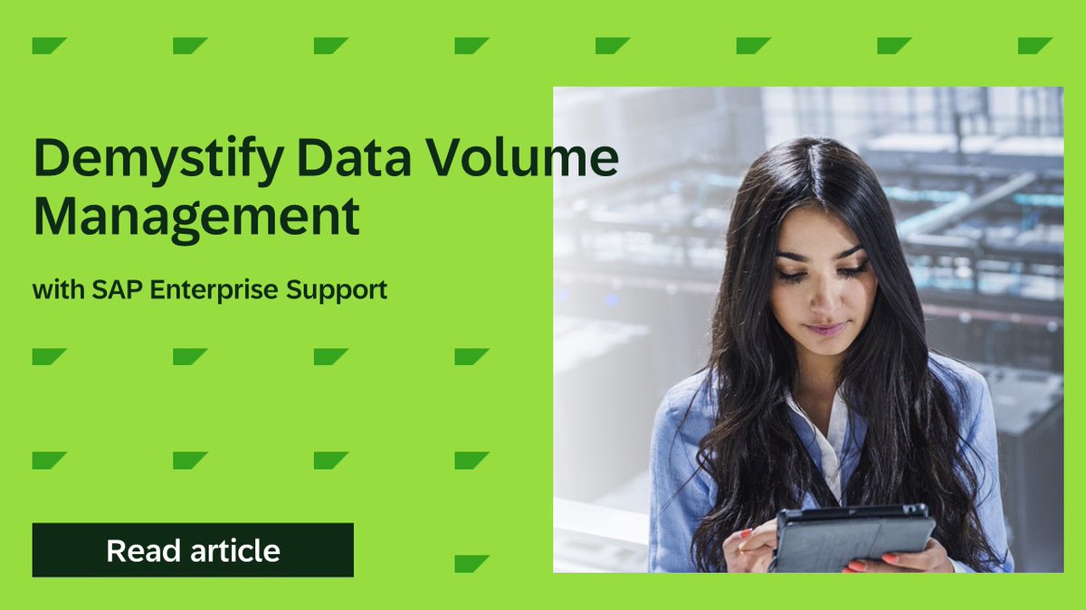 robinhaettich's tweet image. Learn more about data volume management value map from #SAPEnterpriseSupport. It provides structured learning content, collaborative forums, and access to SAP experts, all included as part of your SAP cloud subscription. imsap.co/6019utU4v