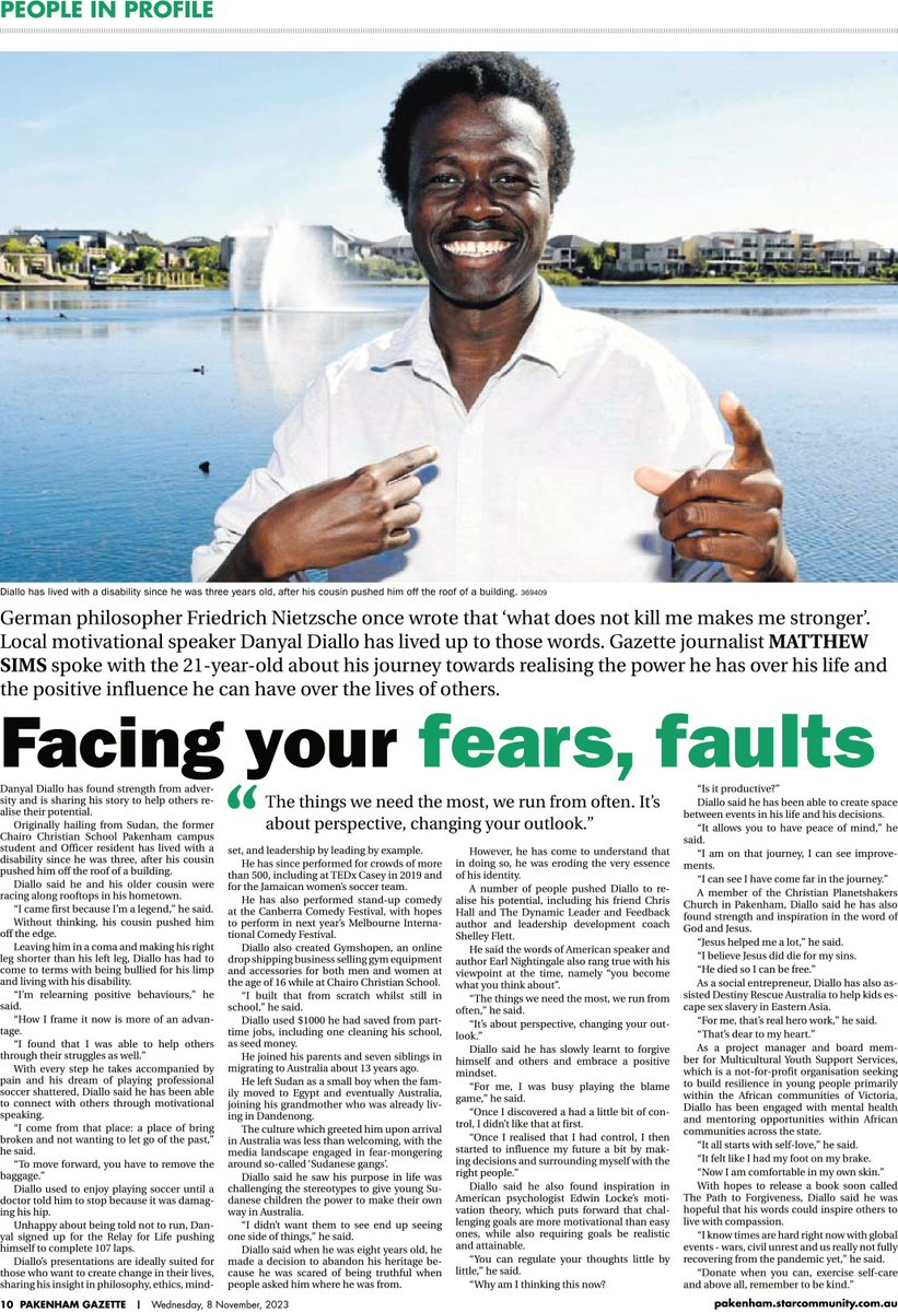 Matt Male (@matthewmale) on Twitter photo Great feature in this week's Gazette on local motivational speaker, Danyal Diallo. Great feature in this week's Gazette on local motivational speaker, Danyal Diallo.