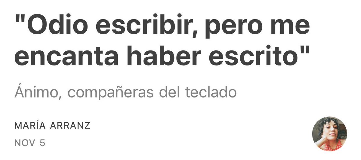 Crïs (@callmenovember) on Twitter photo No confirmo ni desmiento que he vuelto a estar algo obsesionada con la escritura y su proceso, por eso me ha encantado la última carta de <a href="/mariaarranz/">maria arranz</a> donde cuenta muchas las sensaciones sobre su proceso de escribir y que comparto ✍️ open.substack.com/pub/themirrorm… No confirmo ni desmiento que he vuelto a estar algo obsesionada con la escritura y su proceso, por eso me ha encantado la última carta de <a href="/mariaarranz/">maria arranz</a> donde cuenta muchas las sensaciones sobre su proceso de escribir y que comparto ✍️ open.substack.com/pub/themirrorm…