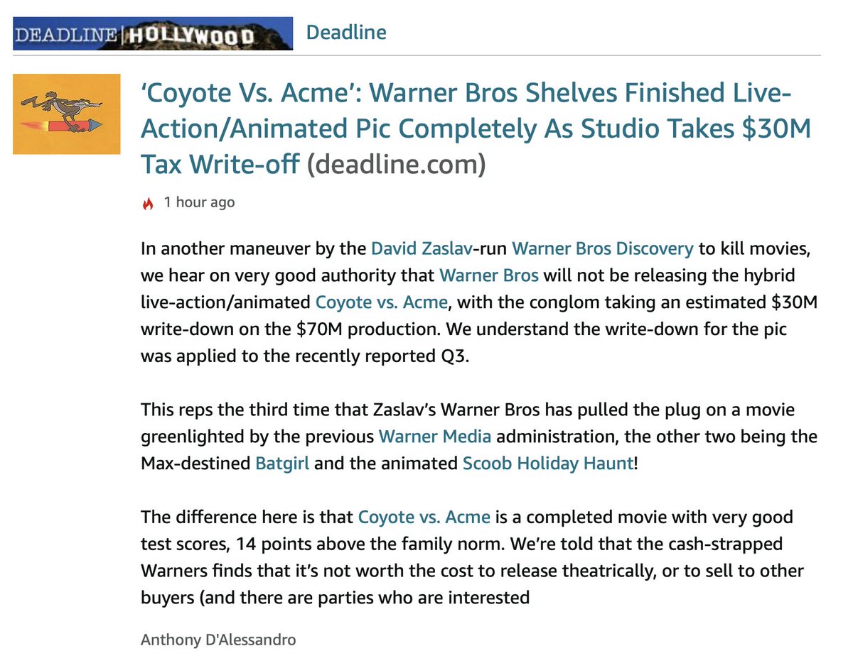 This will be hard to believe, but there was a time when studios wanted to make and distribute films. They accepted the risk that some would fail, others would profit. It was a wild time.