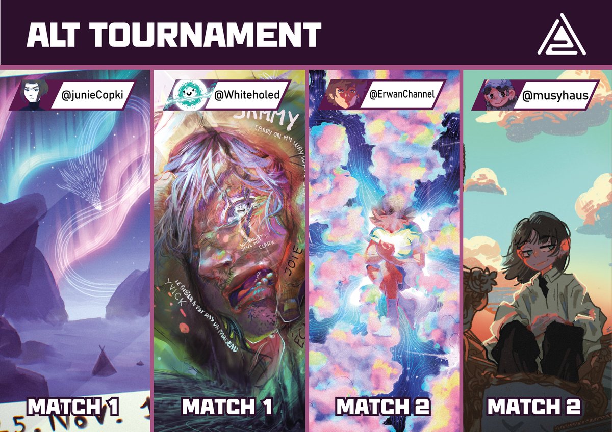 AltTournament's tweet image. ▽ 𝑪𝑯𝑬𝑹𝑺 𝑷𝑨𝑹𝑻𝑰𝑪𝑰𝑷𝑨𝑵𝑻𝑺 ▽      

▷  Pour vous faire attendre demain, voici nos 4 talentueux finalistes qui continuent le tournois!