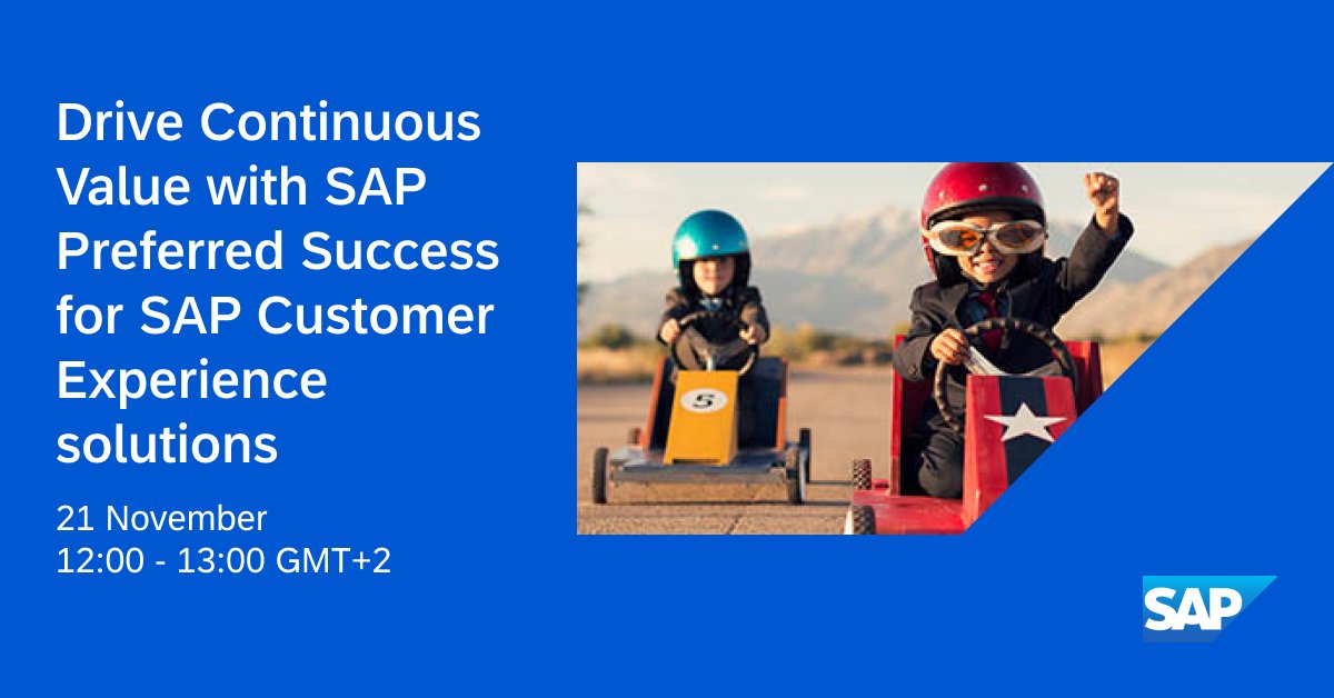 robinhaettich's tweet image. Get industry best guidance for SAP Customer Experience with #SAPPreferredSuccess. Register here: imsap.co/6017utqPD
