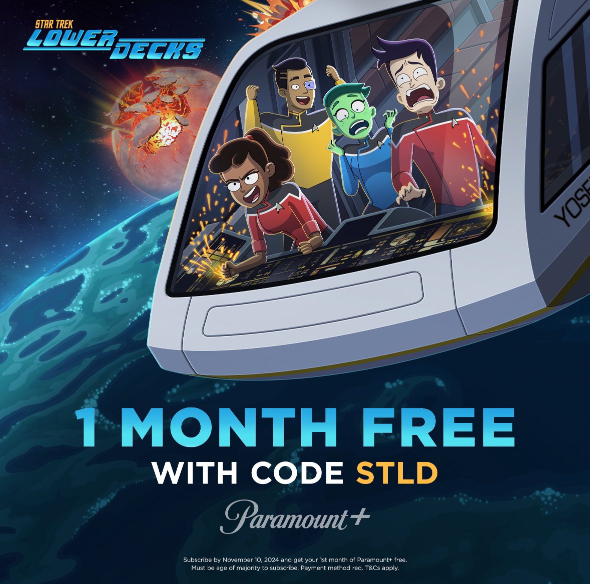 🖖🏻I can post about things again?! This is exciting! Want to watch all of #StarTrekLowerDecks for FREE? Use code STLD for a free month of paramount plus. It expires by the end of the day, so use it now! #LowerDecks