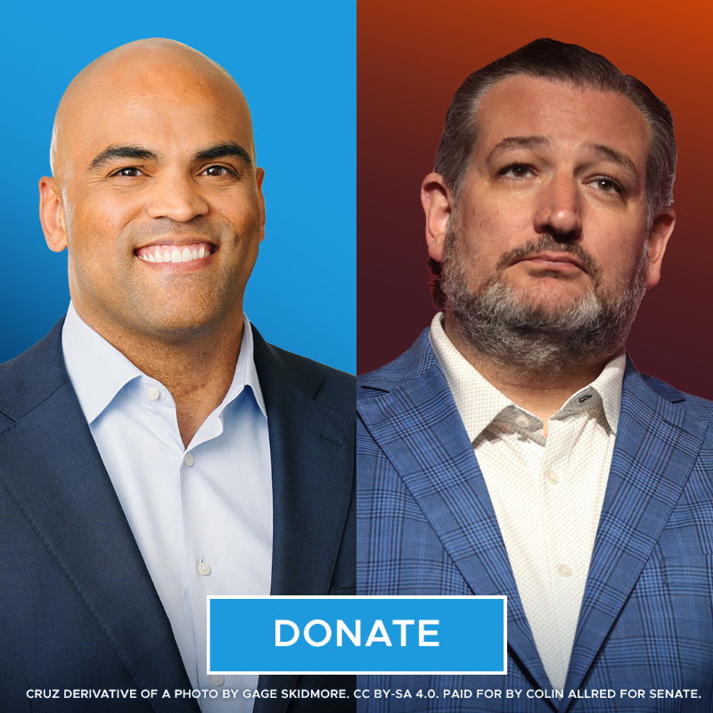 ColinAllredTX's tweet photo. Sen. Manchin just announced that he will NOT run again in 2024 – meaning that we just lost the 51st seat in our Democratic Senate majority.

But if Colin Allred defeats Ted Cruz, we’re virtually GUARANTEED to stay in power in the Senate. Chip in now to make it happen: