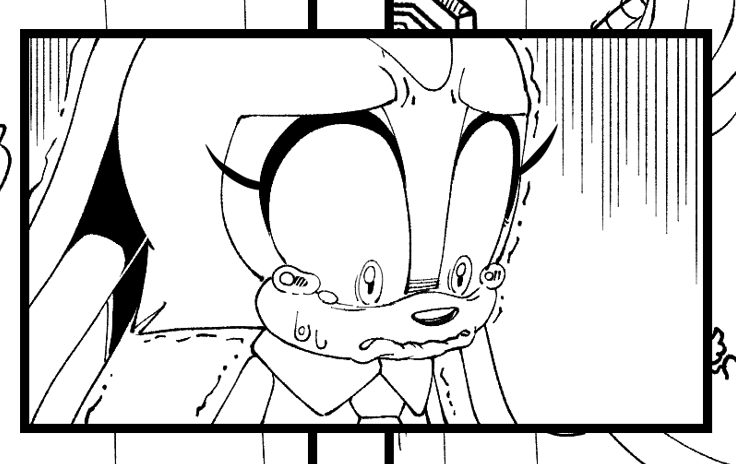 I'll post the og lineart for this issue at some point, but here's another slightly edited panel.