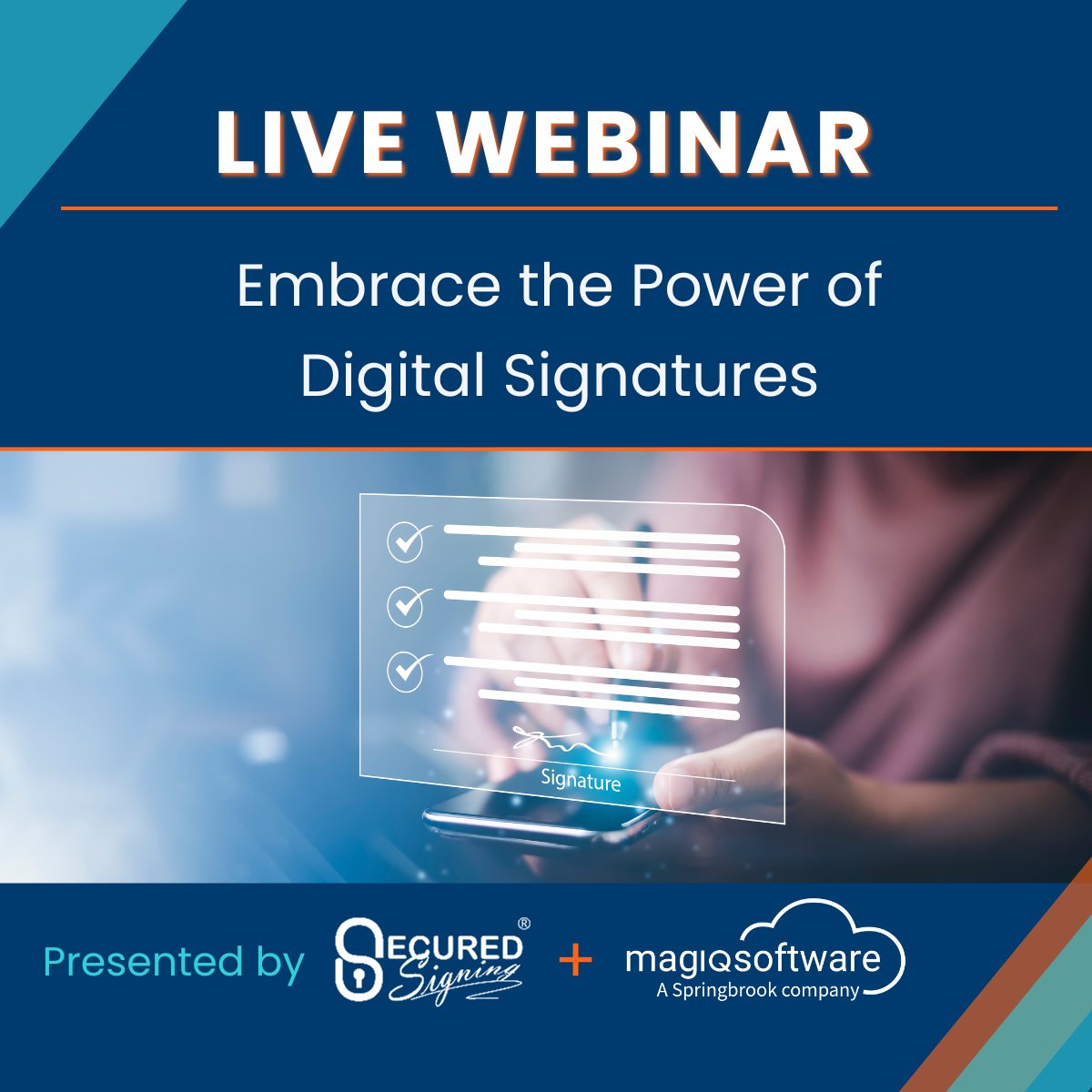 MAGIQSoftware's tweet image. Exciting News!  📷
@MAGIQSoftware  has teamed up with @SecuredSigning  to bring you a live webinar that delves into the immense benefits of integrating digital signatures into our MAGIQ Documents eDRMS. magiqsoftware.zoom.us/webinar/regist…

#magiqsoftware #publicsectorsoftware #magiqcloud