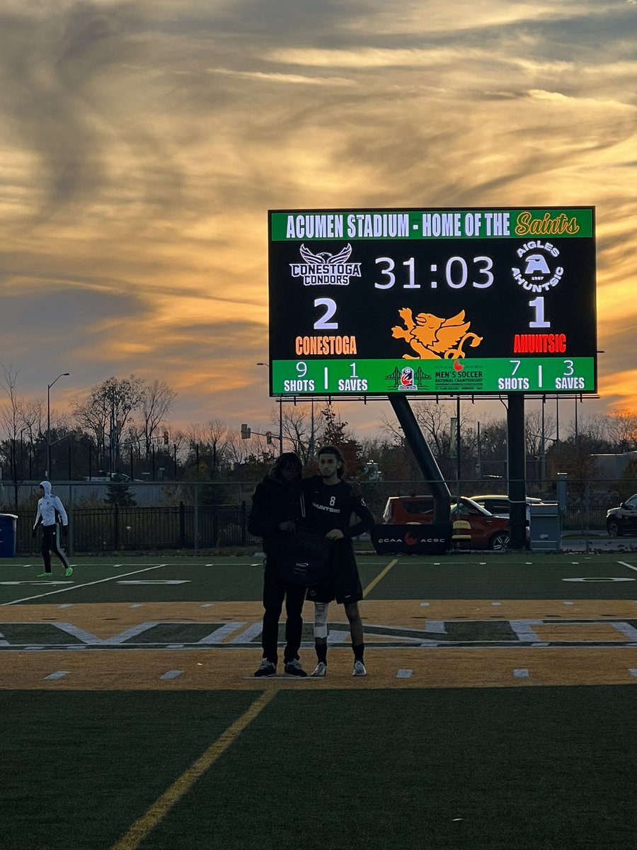 #CCAAmsc2023 | Final score for the first semi final match. @condorsmsoccer steal the match late with a penalty to punch their ticket to the Gold medal match on Saturday. 

The @4imprintcanada player of the game: #8 Mohamed Baalbaki and #6 Gamtessa Berehe