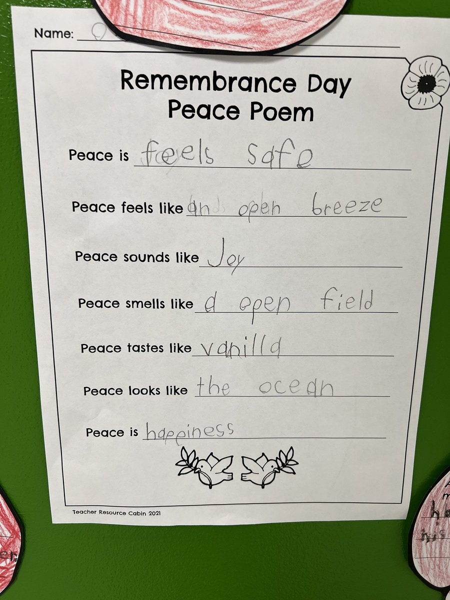 MsBaker_5's tweet photo. Peace is….powerful, safe, happiness🤍 #WeRemember #OCSB @StGregoryOCSB  @OttCatholicSB https://t.co/djLi3ZwsMO