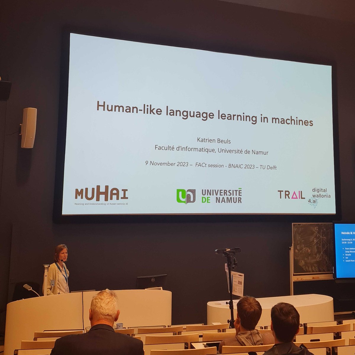 Katrien Beuls (@katbeuls) on Twitter photo Grateful for the opportunity to have given a FACt (FACulty focusing on the FACts of Artificial Intelligence) talk this evening at #bnaic23 in Delft on 'human-like language learning in machines' <a href="/MUHAI_org/">MUHAI project</a> <a href="/UNamurCSFaculty/">UNamur - Faculté d'Informatique</a> Grateful for the opportunity to have given a FACt (FACulty focusing on the FACts of Artificial Intelligence) talk this evening at #bnaic23 in Delft on 'human-like language learning in machines' <a href="/MUHAI_org/">MUHAI project</a> <a href="/UNamurCSFaculty/">UNamur - Faculté d'Informatique</a>