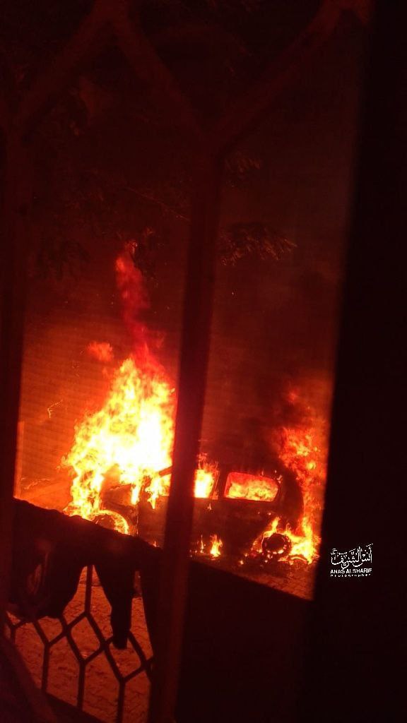 حريق مستشفى الرنتيسي التخصصي للأطفال بعد تعرضه للقصف..