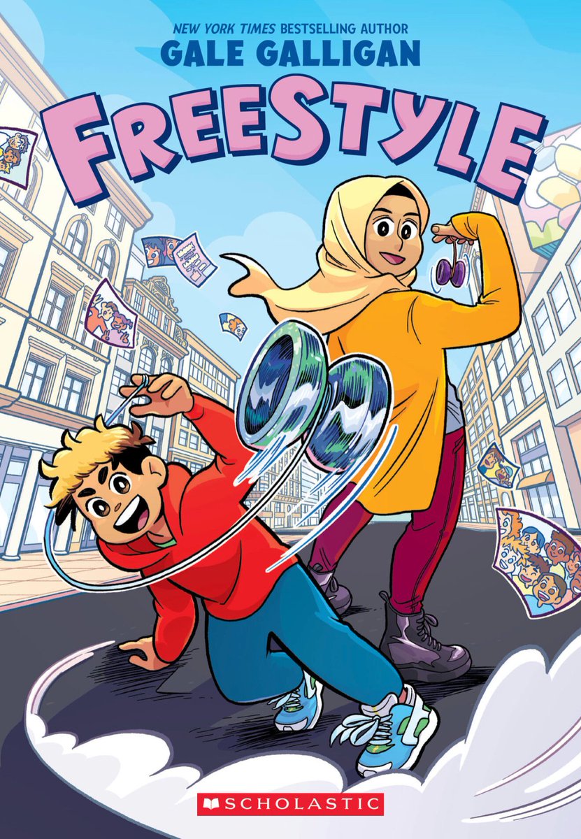 As a Round 1 judge, I'm reading for the #CYBILS2023 #graphicnovel prize & sharing my reads as I go along, in no particular order @CybilsAwards @bookgoil Day 10 🎶🪀🏆 Freestyle by @robochai @graphix #middlegrade #kidlit