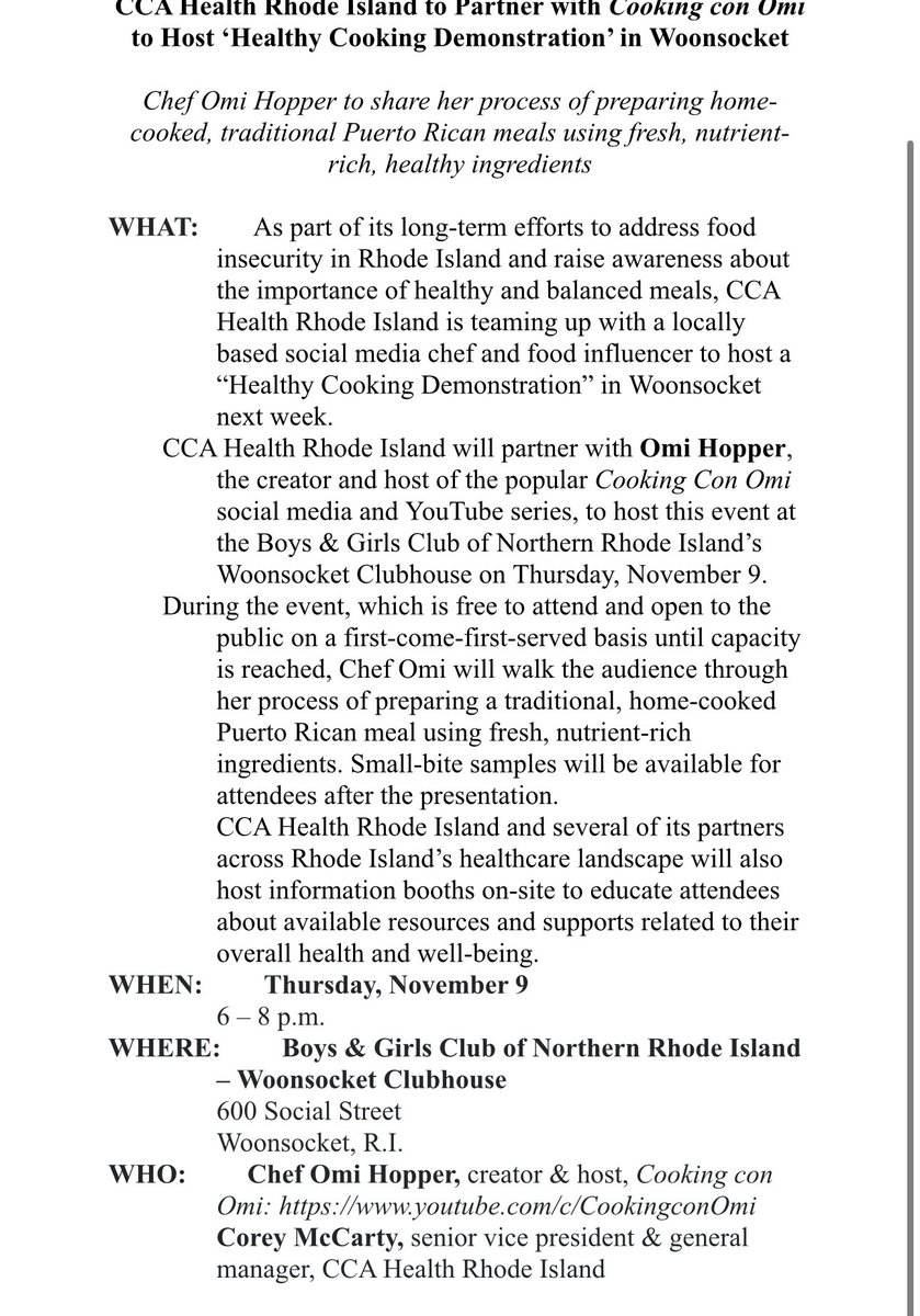 Fun cooking event tonight in Woonsocket! <a href="/CCAUncommonCare/">Commonwealth Care Alliance®</a>
