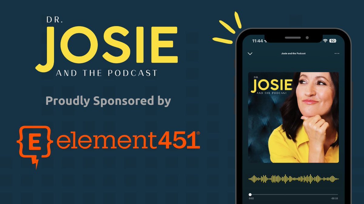 Drumroll please... 🥁

I'm thrilled to introduce <a href="/Element451crm/">Element451</a> to the Josie and the Podcast family! 

Element451 is a brand new partner for the show this season, and I am so very grateful and excited for what is to come.  🌟