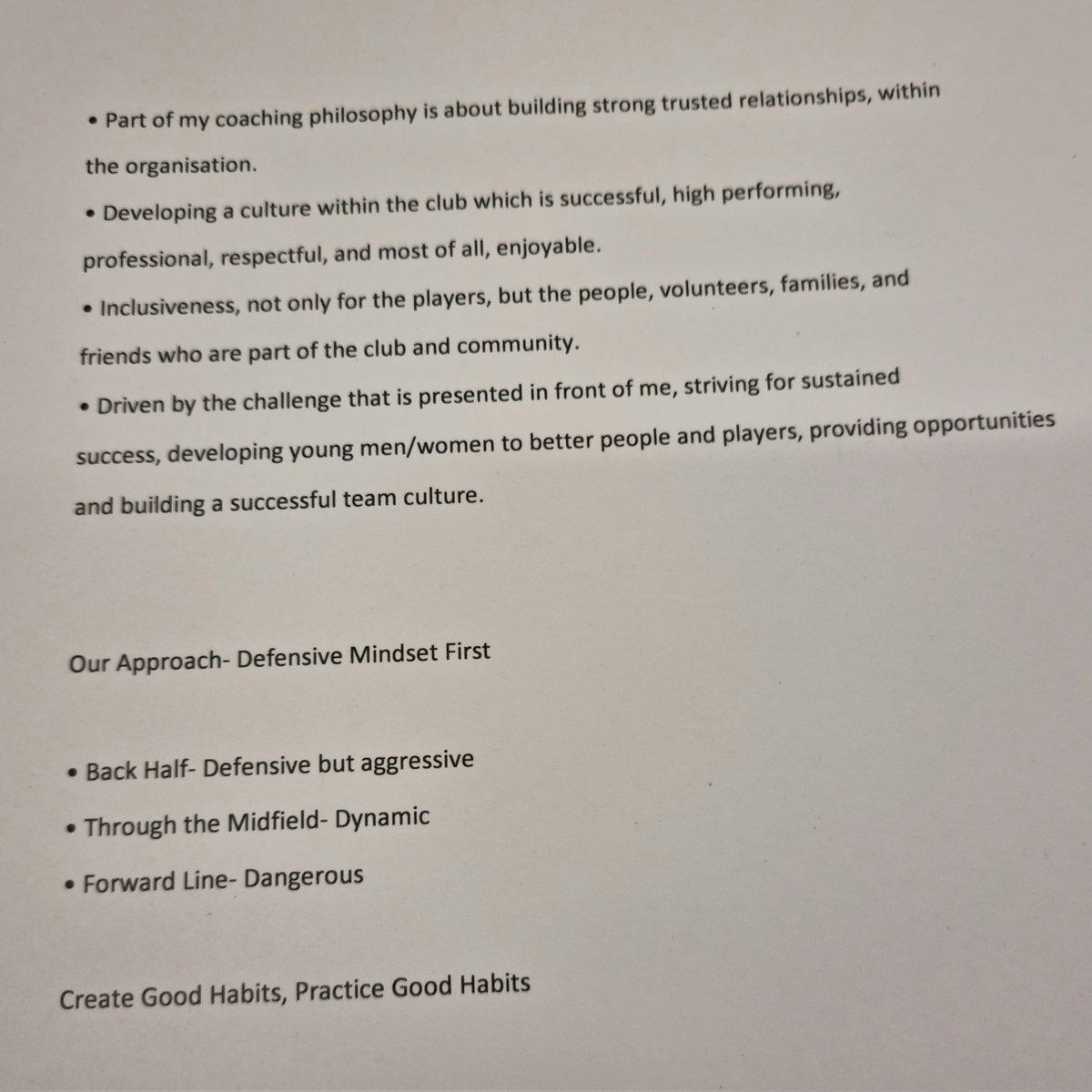 My 2024 coaching philosophy approach.