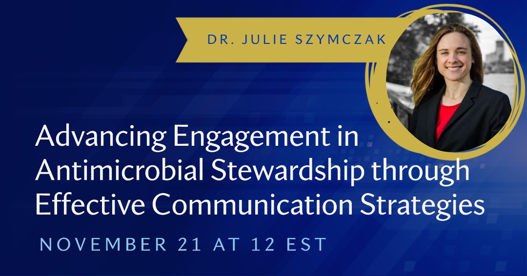 Coming this #WAAW, featuring @JulieSzymczak: PHO Rounds: Advancing Engagement in Antimicrobial Stewardship through Effective Communication Strategies Register here: eventbrite.ca/e/pho-rounds-a… #GoBlueforAMR