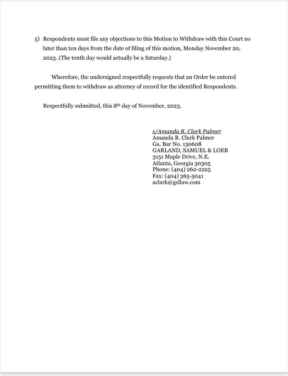 🚨BREAKING - GA 2020 Stolen Election🚨 2020 Fraudulent Ballot Case in Fulton County The big time CRIMINAL defense attorneys for Fulton County have filed a motion to withdraw from the case Why?!? Is Fulton County getting ready to admit the ballots don’t exist? They were…