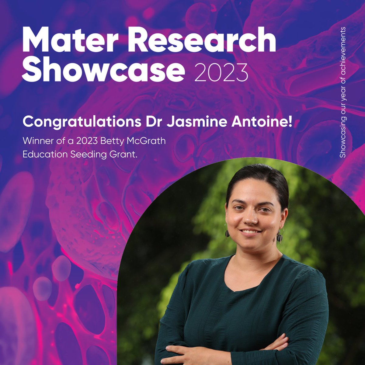 Congratulations to Dr Jasmine Antoine, winner of a 2023 Betty McGrath Education Seeding Grant. Dr Antoine is a Staff Specialist Neonatology at Mater Mothers' Hospital.