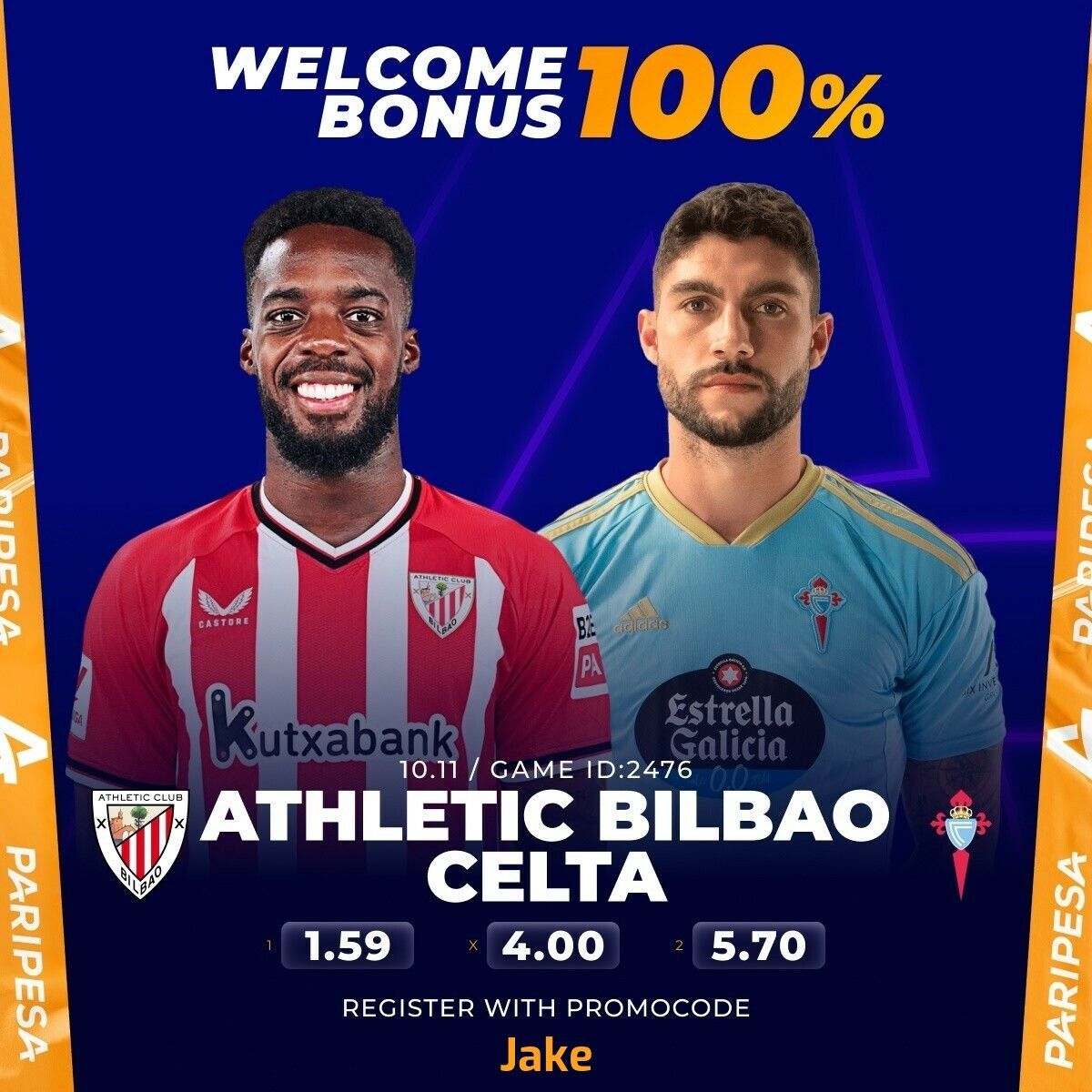 TODAY: Athletic Bilbao vs Celta, your prediction? Use Paripesa to place your bet. Exclusive welcome bonus of Kes 14,000. Use Promocode Jake to claim 100% WB Link: buff.ly/3LkgzEb