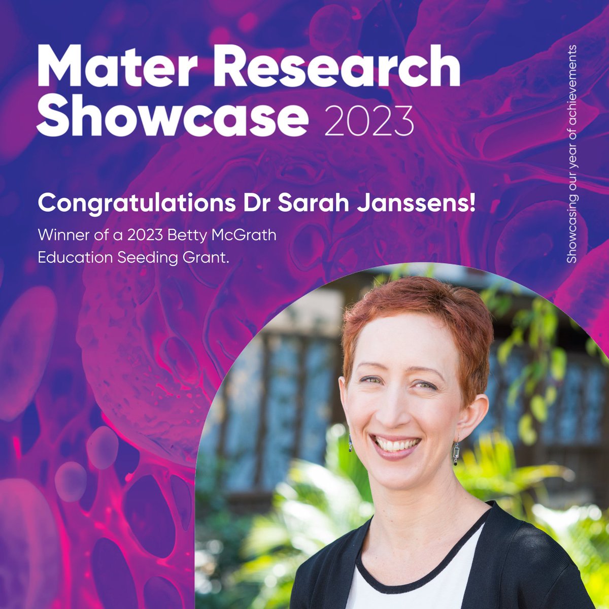 Congratulations to Dr Sarah Janssens, winner of a 2023 Betty McGrath Education Seeding Grant. Dr Janssens is Director of Obstetrics and Gynaecology at Mater Mothers’ Hospital.