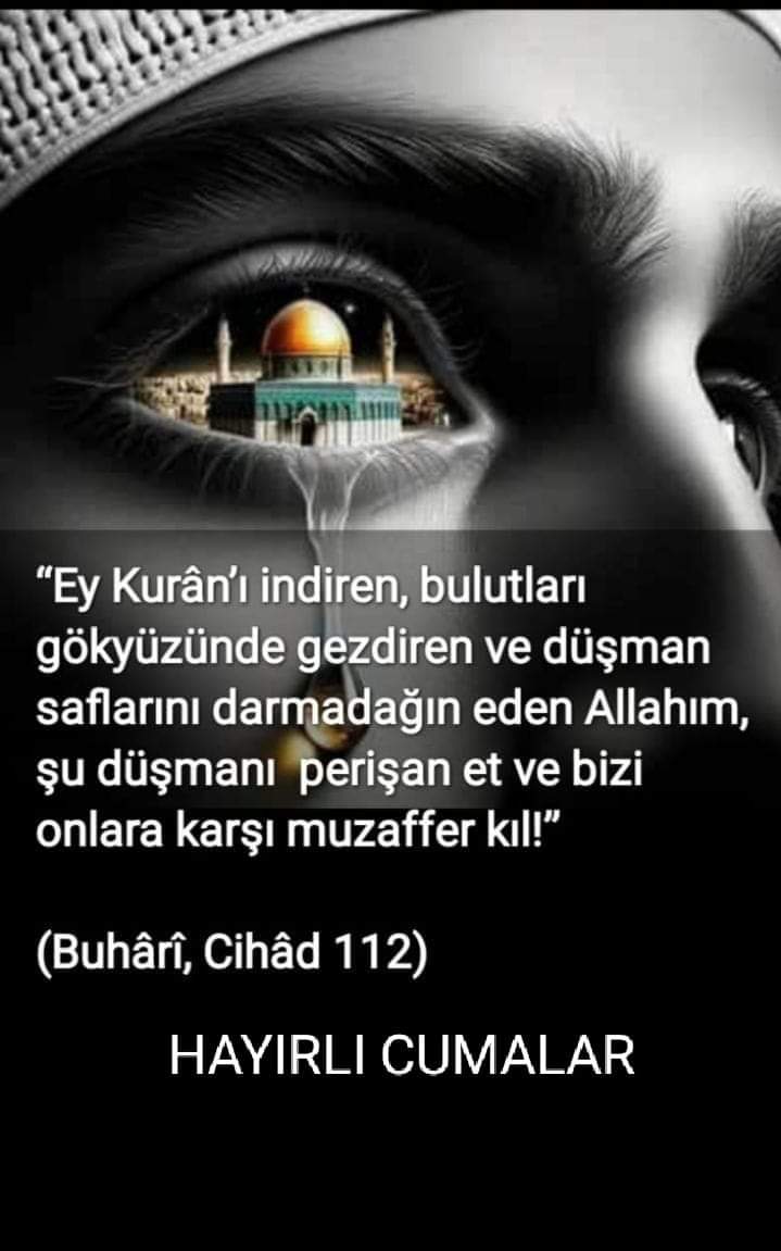 “Allah’ım! Beni affet, bana merhamet et, bana hidayet ve afiyet ver ve beni rızıklandır.”

| Hadis-i Şerif
CUMAMIZ MÜBAREK OLSUN
#GazzedeKatliamVar 
#FilistinDireniyor 
#filistinesahipçık 
#GazaUnderAttack 
#GazzeyeAcilYardım