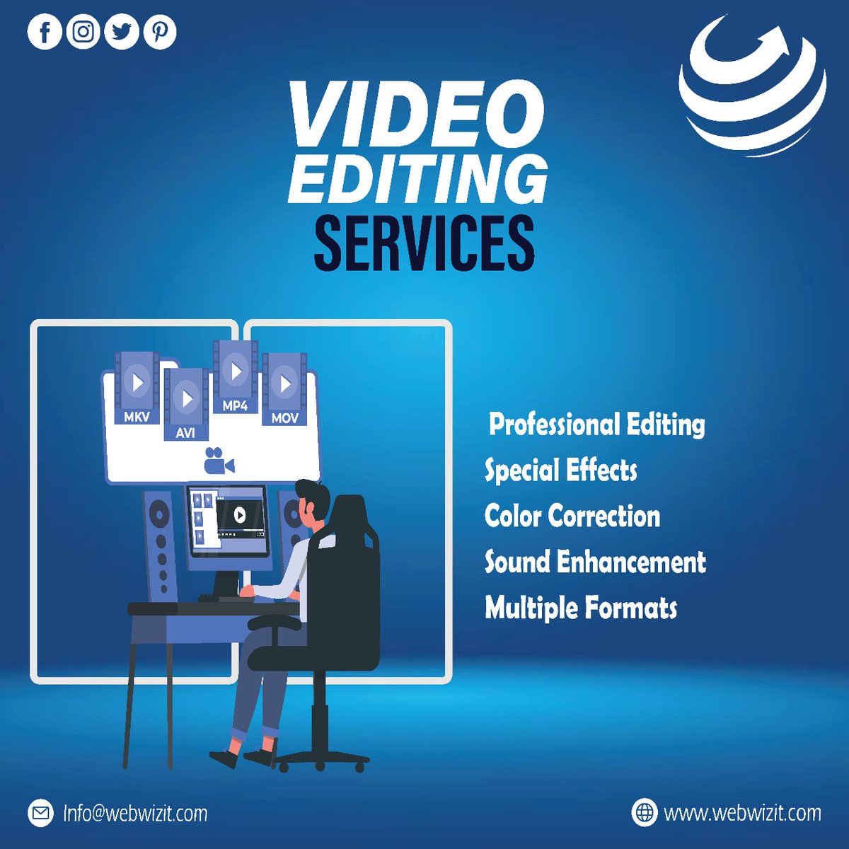WebWiziT's tweet image. Experience top-notch video editing services tailored to your needs. From special effects to storytelling, we’ve got you covered. Elevate your content with our professional touch!
Get more details: webwizit.com
#webwiz #videoeditingservices #videoediting #videoanimation