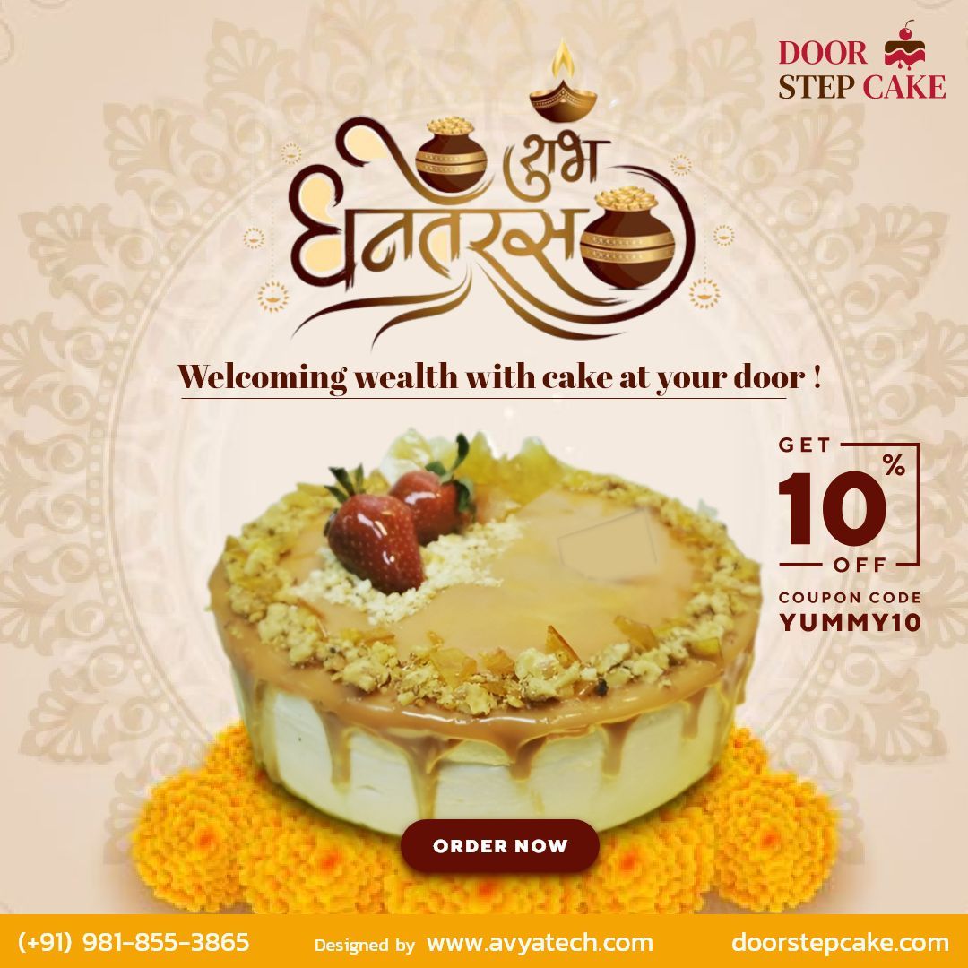 doorstepcake's tweet photo. Make your Dhanteras truly golden with a touch of Doorstep Cake elegance. 🌟🍰 

#dhanteras #golden #festival #elegance #smile #function #celebrations #happydiwali https://t.co/zzhXHlRvIC