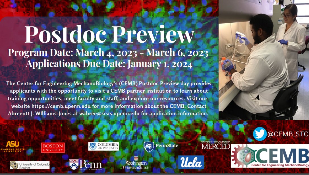CEMB_STC's tweet photo. #ThursdayJobPost Are you graduating soon? Learn more about postdoc opportunities within CEMB network at the #CEMBPostdocPreviewDay next March. Apply now, seats are limited. https://t.co/hB52CBwCr0