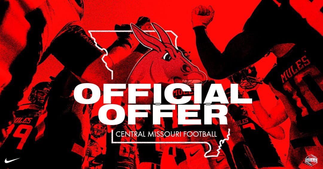 Karson Webster (@websterkarson) on Twitter photo After a great conversation with <a href="/CoachHoltzclaw/">Joe Holtzclaw</a> I am blessed to receive an offer from <a href="/UCMFootballTeam/">Mules Football</a>!
Thank you for this opportunity!!
<a href="/FootballFHC/">Francis Howell Central Football</a> <a href="/mbunton34/">Mike Bunton</a> <a href="/JPRockMO/">JP Rock</a> <a href="/elitefootball/">EliteFootballAcademy</a> @FHCAD After a great conversation with <a href="/CoachHoltzclaw/">Joe Holtzclaw</a> I am blessed to receive an offer from <a href="/UCMFootballTeam/">Mules Football</a>!
Thank you for this opportunity!!
<a href="/FootballFHC/">Francis Howell Central Football</a> <a href="/mbunton34/">Mike Bunton</a> <a href="/JPRockMO/">JP Rock</a> <a href="/elitefootball/">EliteFootballAcademy</a> @FHCAD