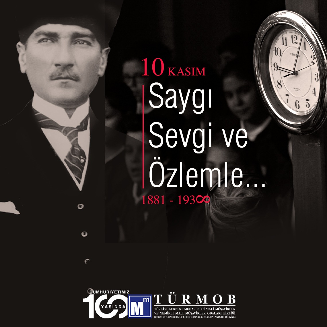 Aramızdan ayrılışının 85. yıl dönümünde,
Büyük Önder Mustafa Kemal Atatürk’ü minnet, şükran ve özlemle anıyoruz.…ow.ly/WRK450Q62sv

#türmob #10Kasım