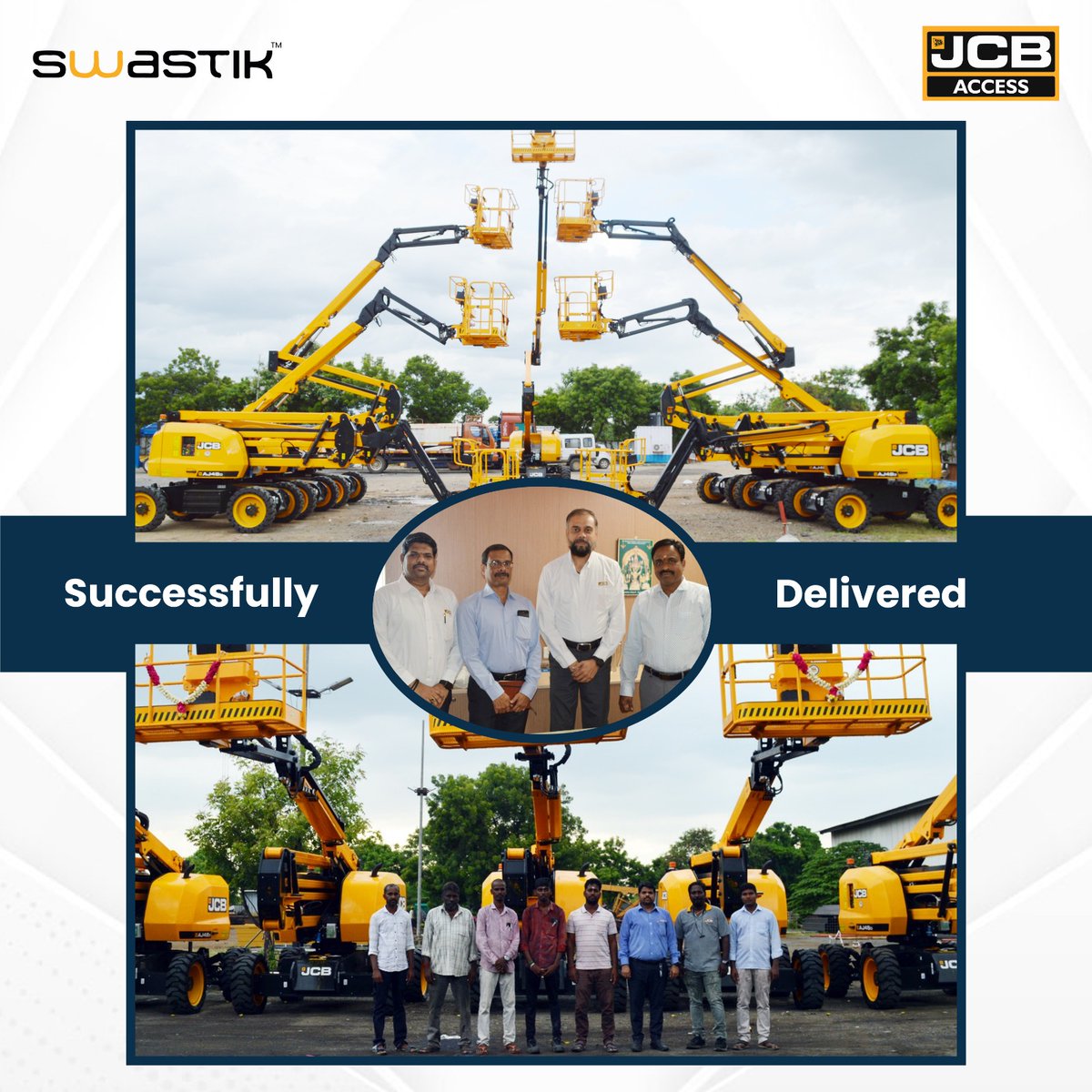 swastikcorp17's tweet photo. Handing over JCB Access equipment is more than a ritual; it's providing our customers with a golden ticket to elevate their work. With top-notch machines, we offer assurance, trust, and confidence for increased productivity and profitability.
#machinehandover #boomliftrental https://t.co/X7KycfBXho