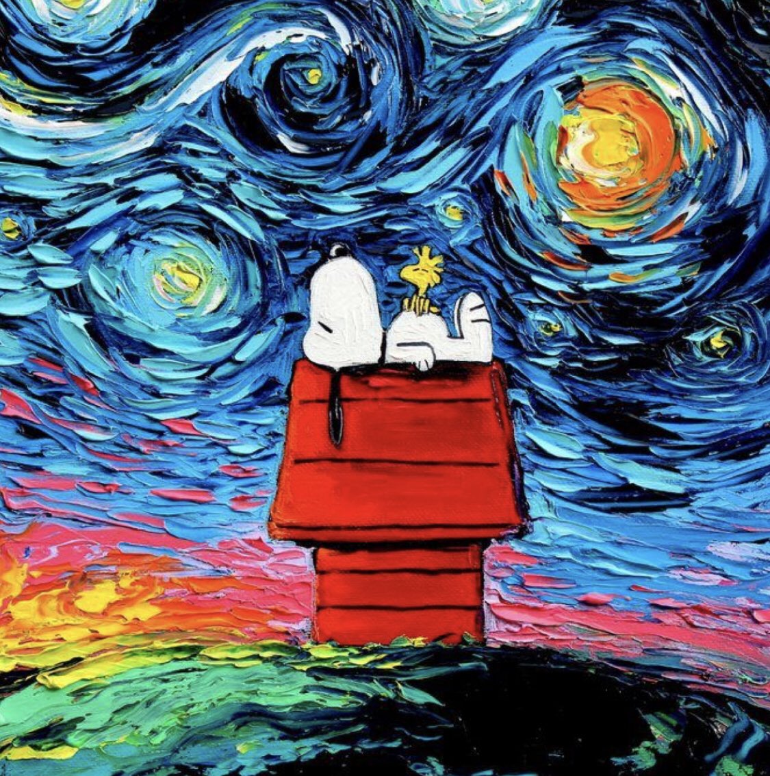 Snoopy y la noche estrellada…