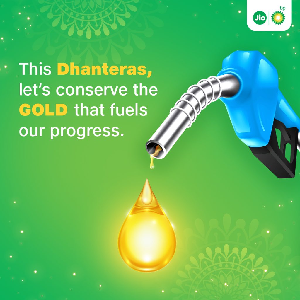 Jiobpofficial's tweet photo. Let's together build a prosperous future of mobility.
Jio-bp wishes you a #HappyDhanteras
#Jiobp #FutureOfMobility #FestiveSeason #ReimaginingMobility https://t.co/VKDAugZMWK