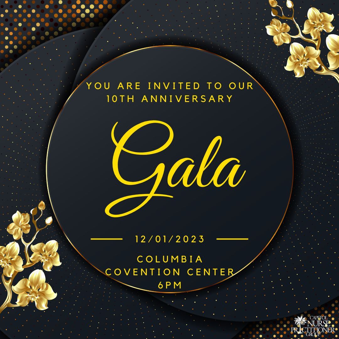 Come join us for this formal event as we celebrate a milestone... 10 years!! Non-members and guest are welcome. Tickets available until the 24th. buff.ly/3Lqm1Wj #nursesofinstagram #nursepractitioner #nursepractitionerstudent #familynursepractitioner