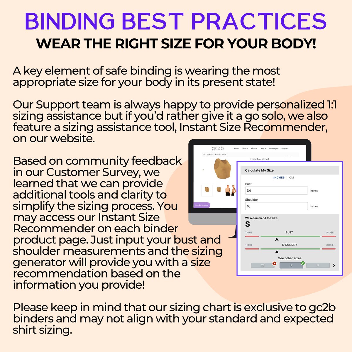 gc2bapparel's tweet image. 📌 Today's Topic: Wear The Right Size For Your Body! 📏

#gc2b #chestbinder #BindingBestPractices #SizeMatters #BodyPositivity #YouDeserveComfort