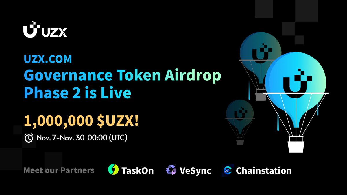 UZX_Official's tweet photo. 💰 We @UZX_Official are glad to celebrate our partnership with @taskonxyz @VeSyncL2 &amp; @Chainstation_io with a "Trade with Frens" Campaign.

👉 Participate &amp; earn your share of 1,000,000 $UZX Airdrop. #UZX

✅ Details:

https://t.co/FCogZnpCpt https://t.co/tHrQJBnn33