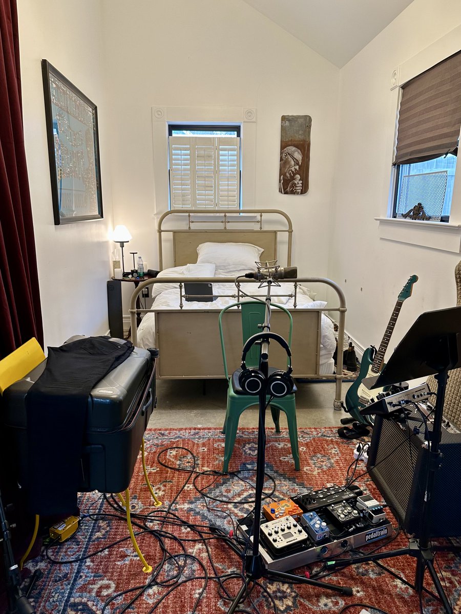 Here is a little photo montage of the Pinhead Recorders Studio scene. Love my bedroom/tracking room! Loving the experience… Darryl Jones on bass and Charlie Drayton on drums has been so fantastic. What a dream team! Colin Linden is leading us through a fantastic session so far!