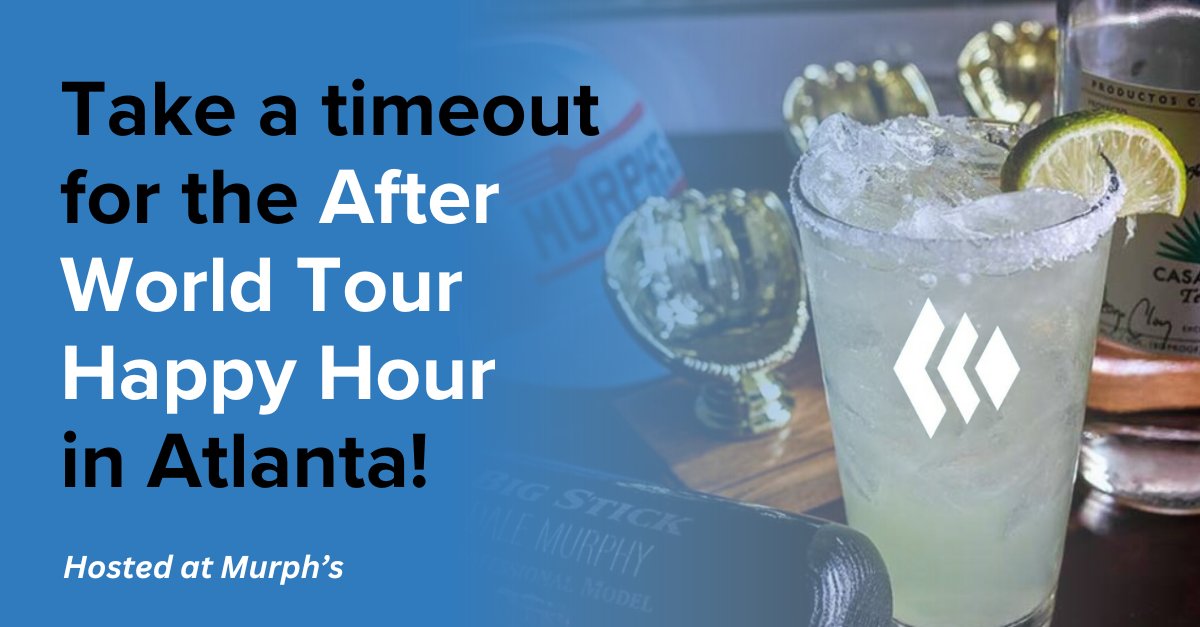 Save the date!! November 15 from 4pm to 7pm.
Join @Simplus, <a href="/Infosys/">Infosys</a>  &amp; @OwnBackup  at Murph’s for a Happy Hour following World Tour in Atlanta! We've saved a seat especially for you! &lt;!--td {border: 1px solid #cccccc;}br {mso-data-placement:same-cell;}--&gt;shorturl.at/tyEQ0