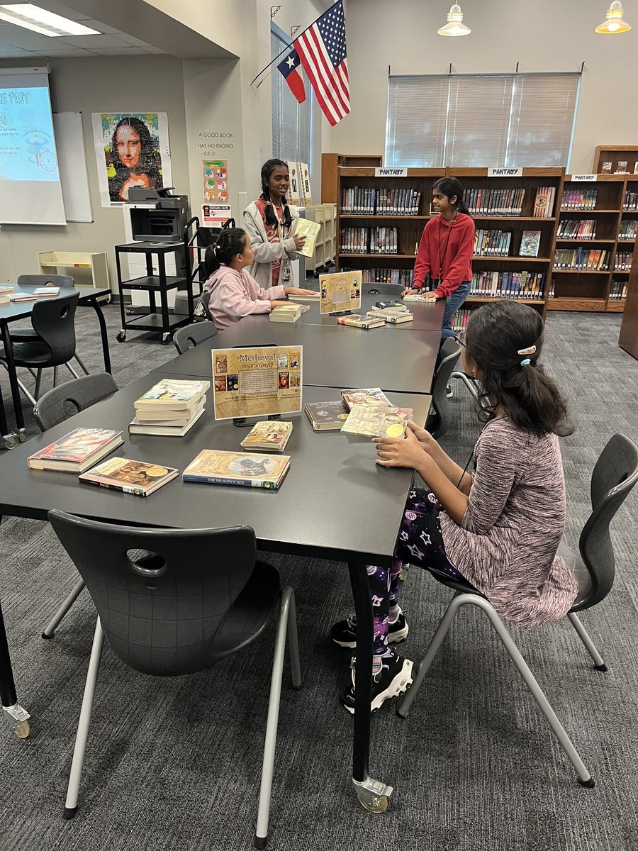Ms. Maricle’s class making important decisions about which time period to study and learn about for their Cultural Immersion unit <a href="/ClarkMSCougars/">Cougar Pride</a> good thing we have so many books to choose from! @FISD_Libraries