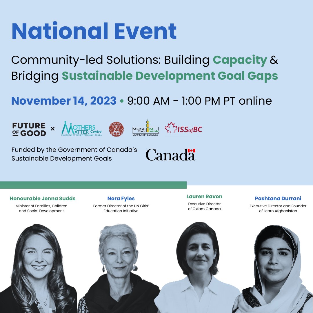 Introducing our keynote speakers for the Mothers Matter Centre's National SDG Event:

Register to attend "Community-led Solutions: Building Capacity and Bridging Sustainable Development Goal Gaps" on November 14, 2023 from 9:00 AM - 1:00 PM here: greenvelope.com/event/national…