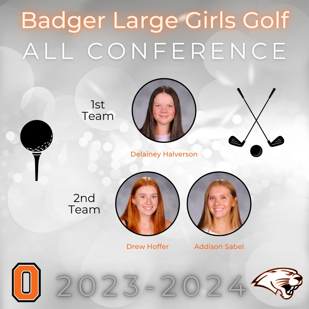 Congratulations to our Girls Golf team members who were recently named to the Badger Large Conference - All Conference Team! 🧡🖤⛳️#OregonAchieves <a href="/OHSGirlsGolf22/">Oregon Girls Golf</a> <a href="/OregonSchools/">Oregon School District</a>